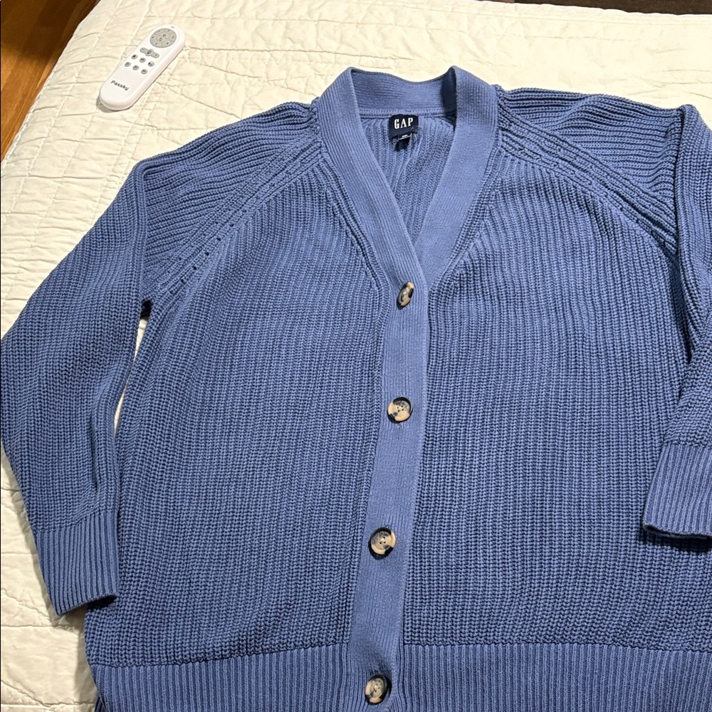 GAP Blue Button-Up Cardigan